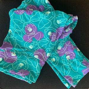 Teal and purple OS lularoe Minnie Mouse leggings